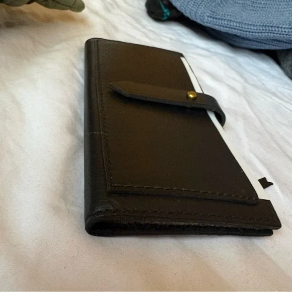Madewell Wallet Leather Post Black NEW - Picture 7 of 9